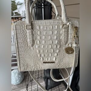 Brahmin White Croc-Embossed Bag